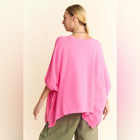 Oversized Drop Shoulder Batwing Sleeve T-Shirt - Davi and Dani - Picture 3 of 3